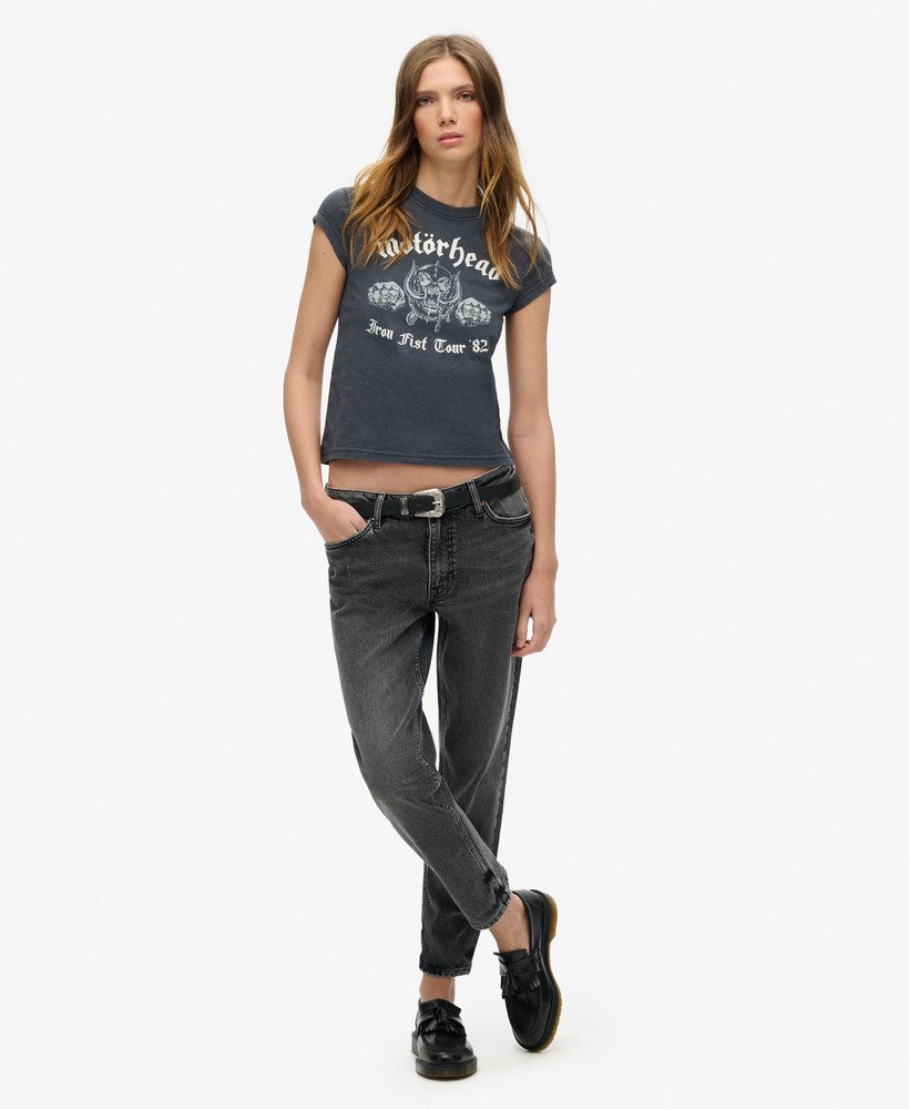 motörhead x superdry t-shirt met korte mouwen in mid merch black