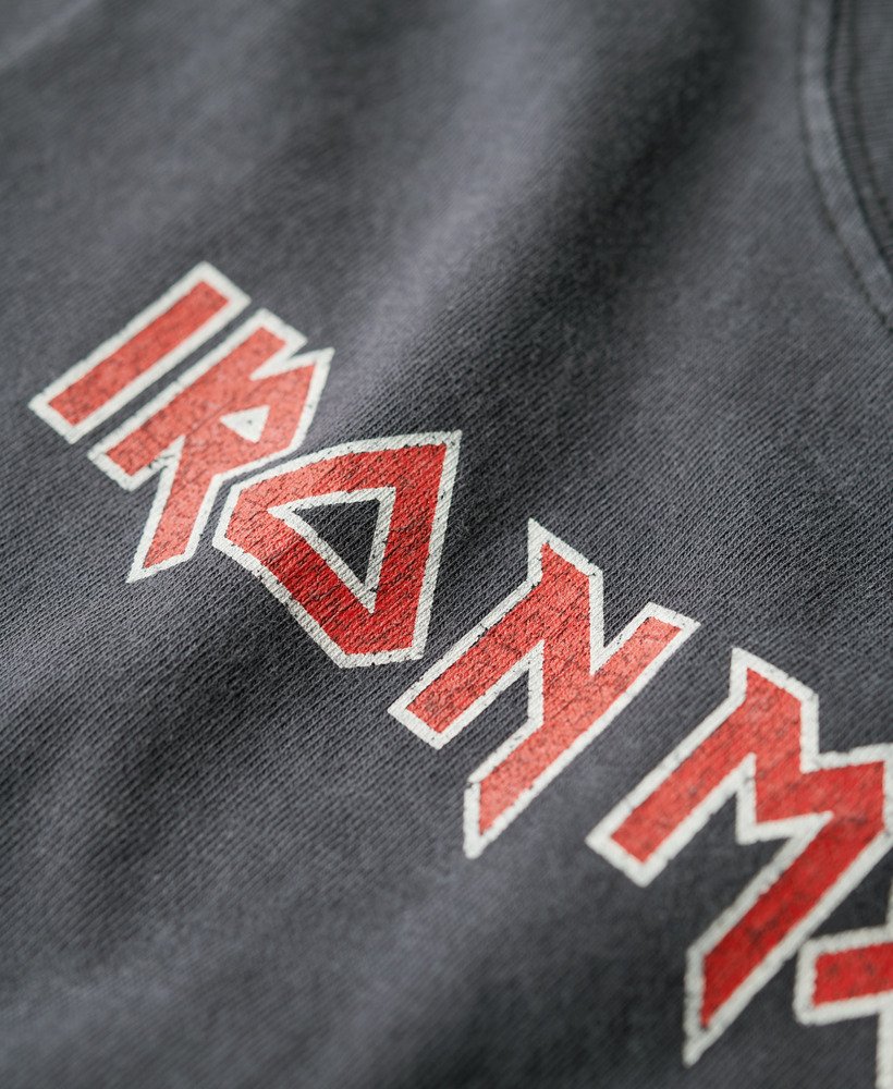 iron maiden x superdry t-shirt met korte mouwen in mid backstage black