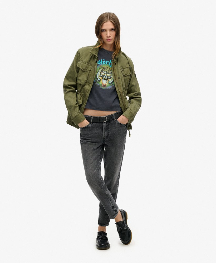 motörhead x superdry t-shirt met korte mouwen in zwaar backstage black