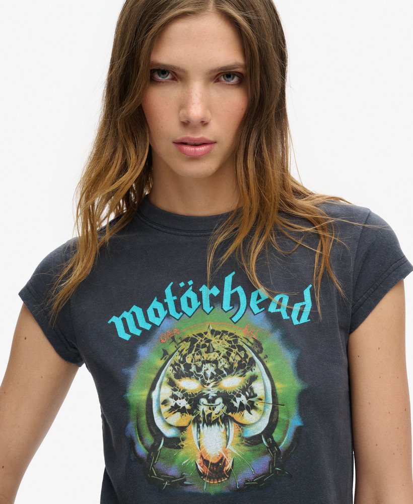 motörhead x superdry t-shirt met korte mouwen in zwaar backstage black