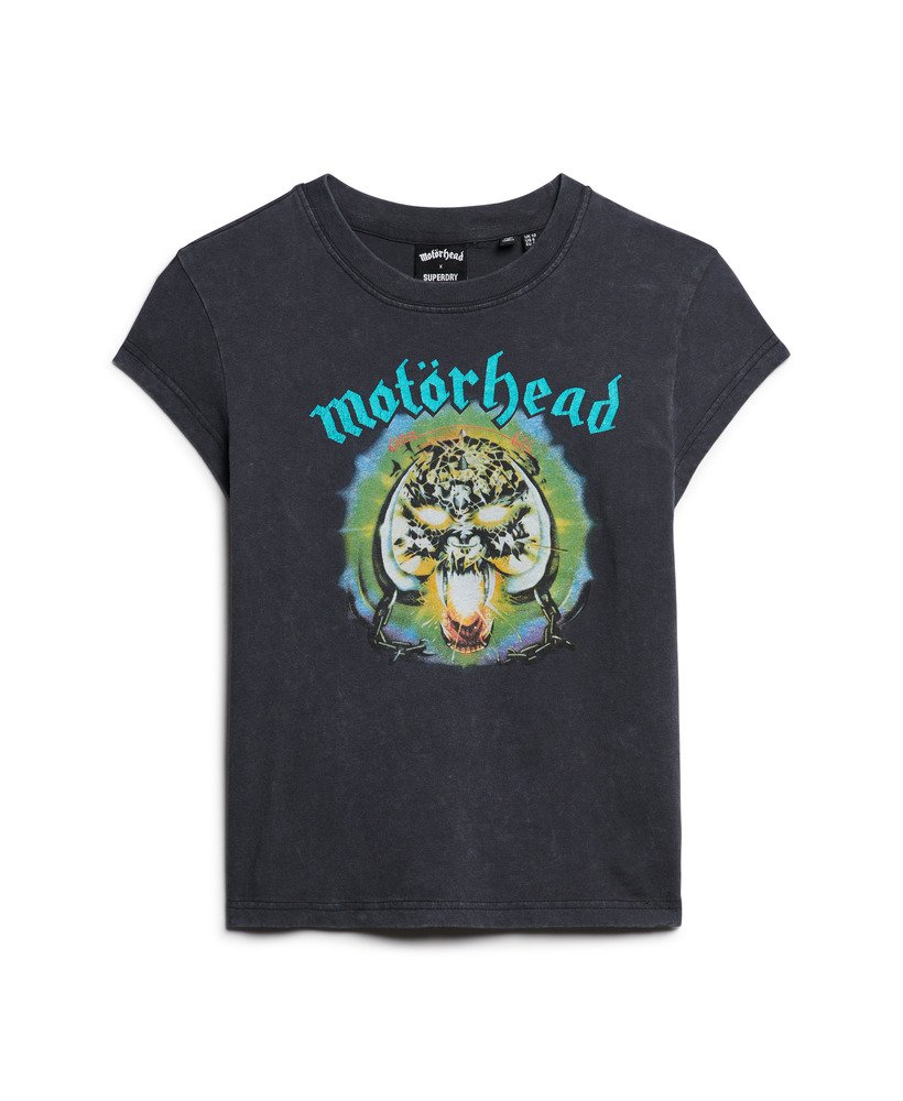 motörhead x superdry t-shirt met korte mouwen in zwaar backstage black