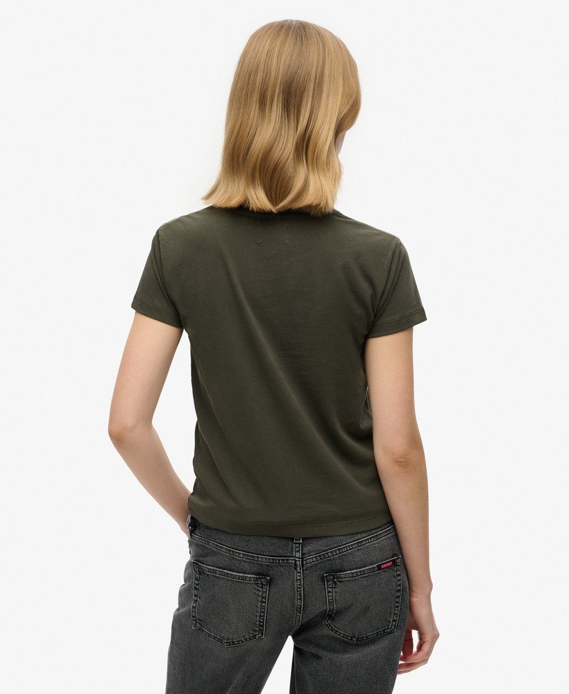 tattoo graphic 90s fit t-shirt in donkergrijsgroen