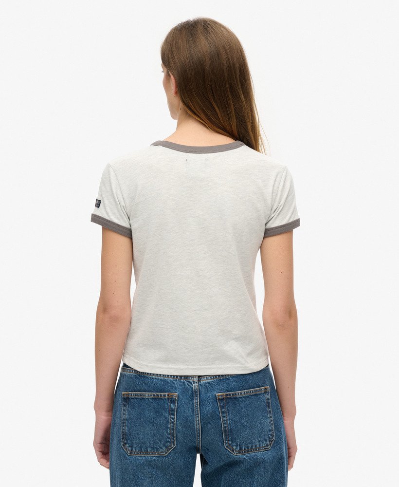 neon vintage logo t-shirt in gletsjergrijs gemêleerd