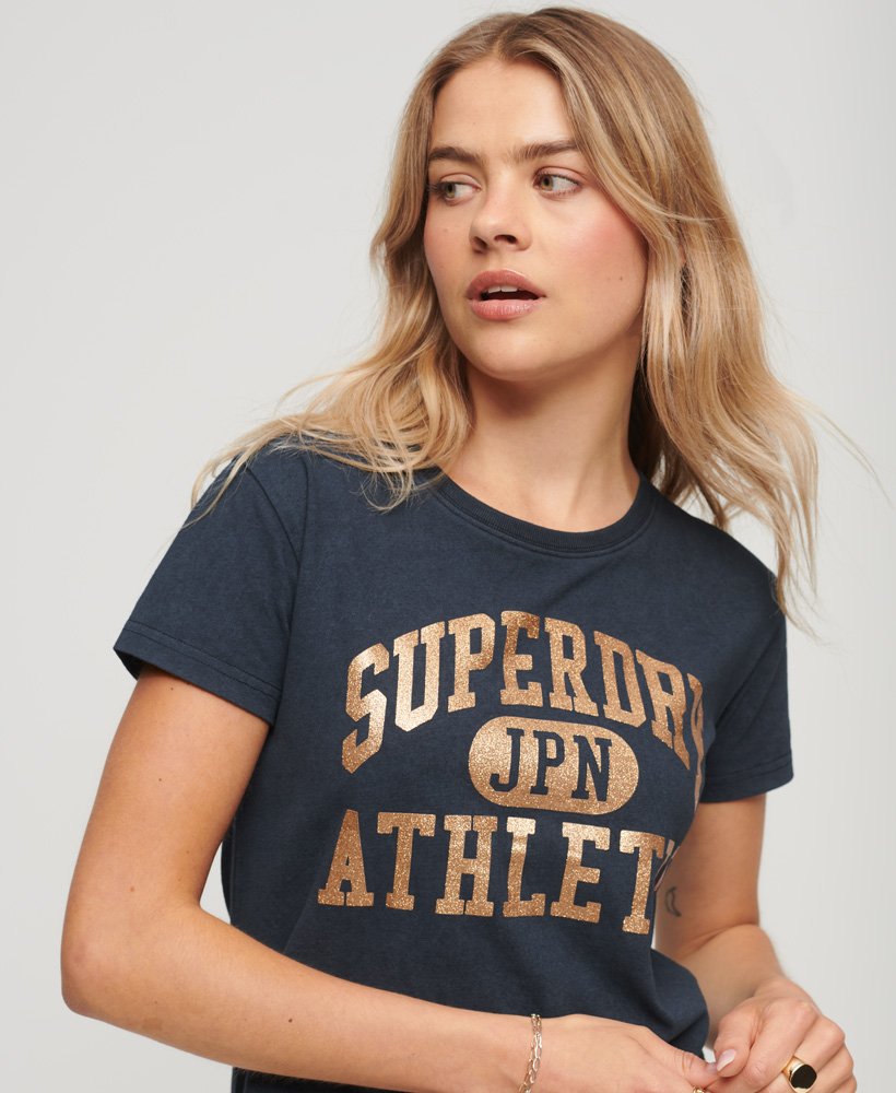 grafisch t-shirt voor studenten in eclipse navy