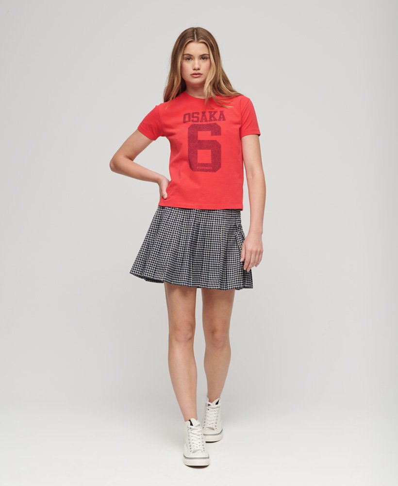 osaka graphic t-shirt met korte mouwen en aansluitende pasvorm in active pink