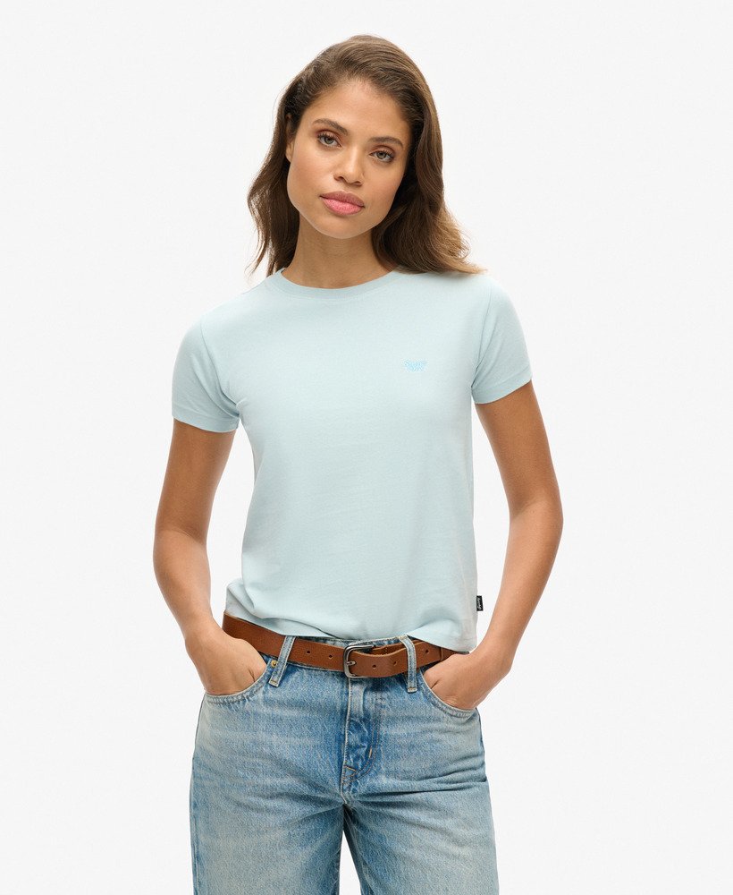 essential logo fitted t-shirt in winter sky blue