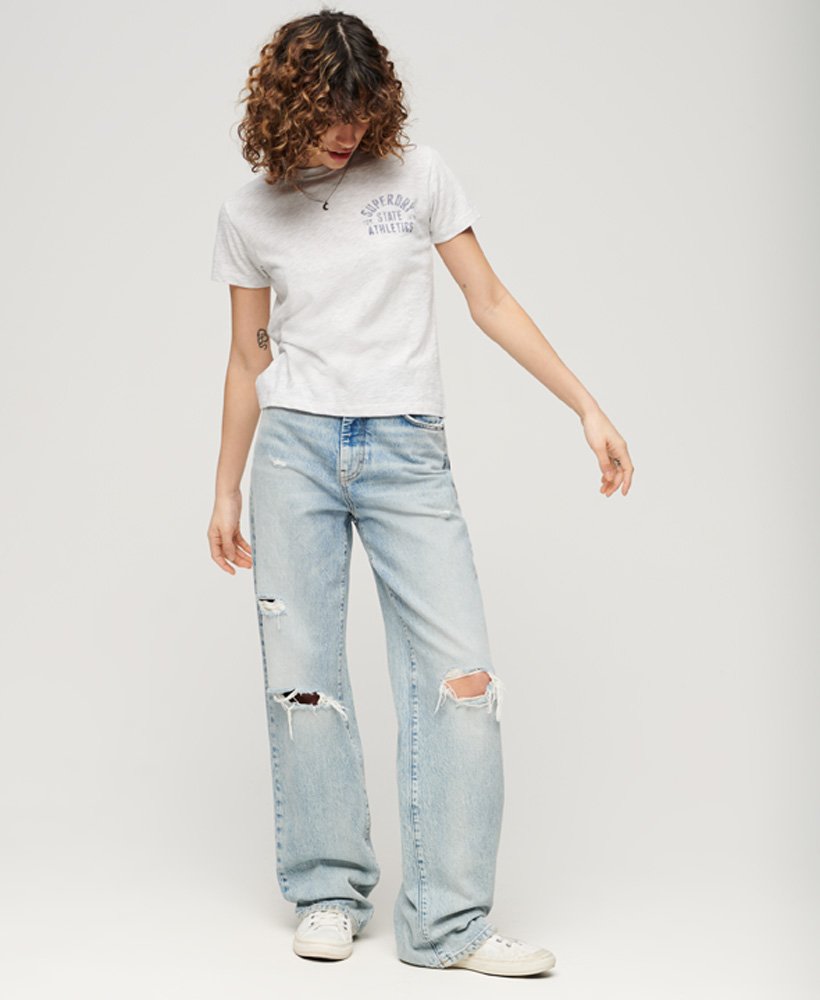 athletic essentials slub 90s t-shirt in cadet grey marl
