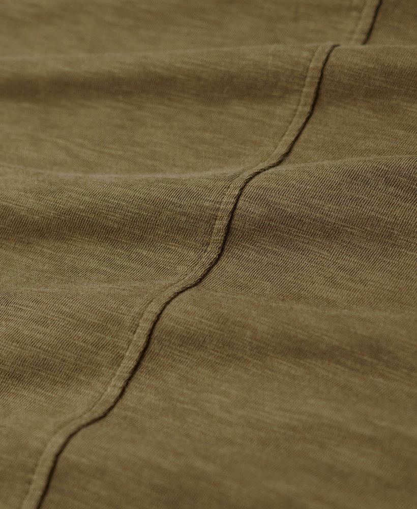 Geborduurd T-shirt met V-hals en slub-structuur