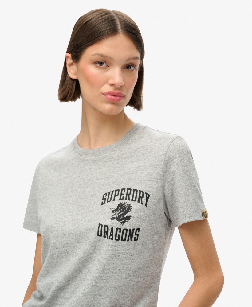 grafisch t-shirt voor chinees nieuwjaar in sportief grijs gemêleerd.