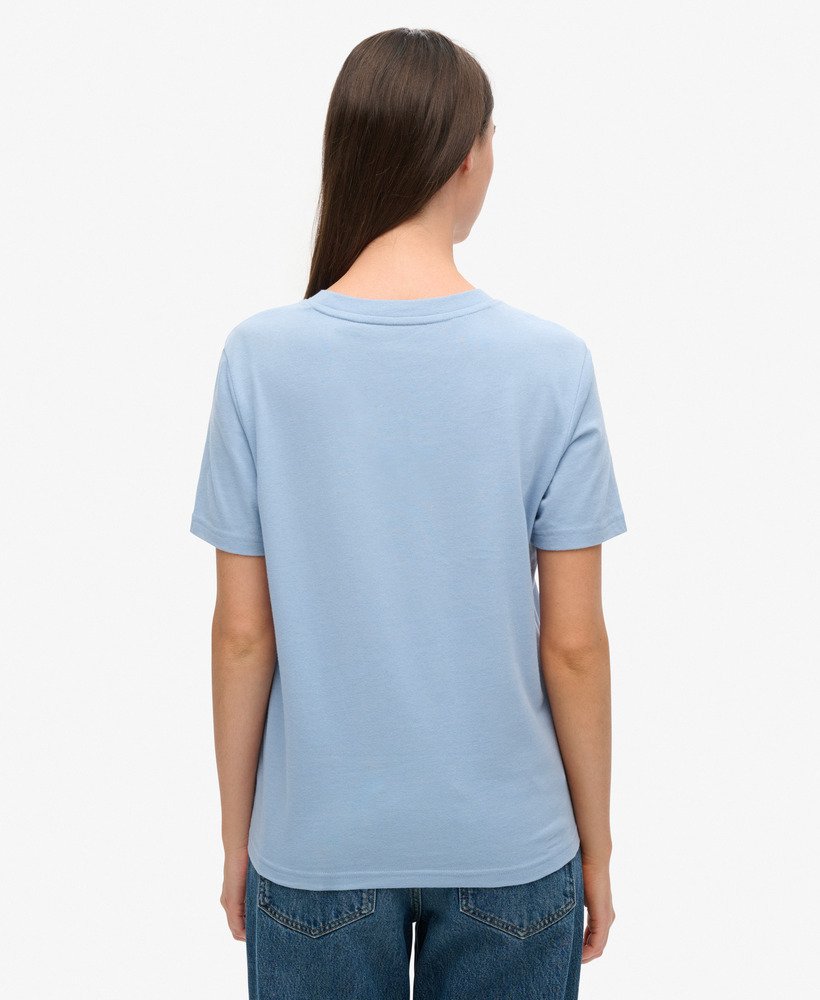 tonaal grafisch relaxed t-shirt in rodeo drive blue gemêleerd.