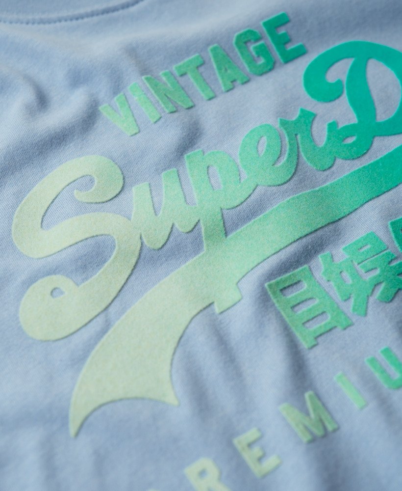 tonaal grafisch relaxed t-shirt in rodeo drive blue gemêleerd.