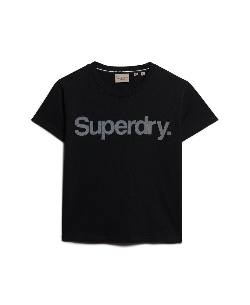 getailleerd t-shirt met core logo city-design in zwart