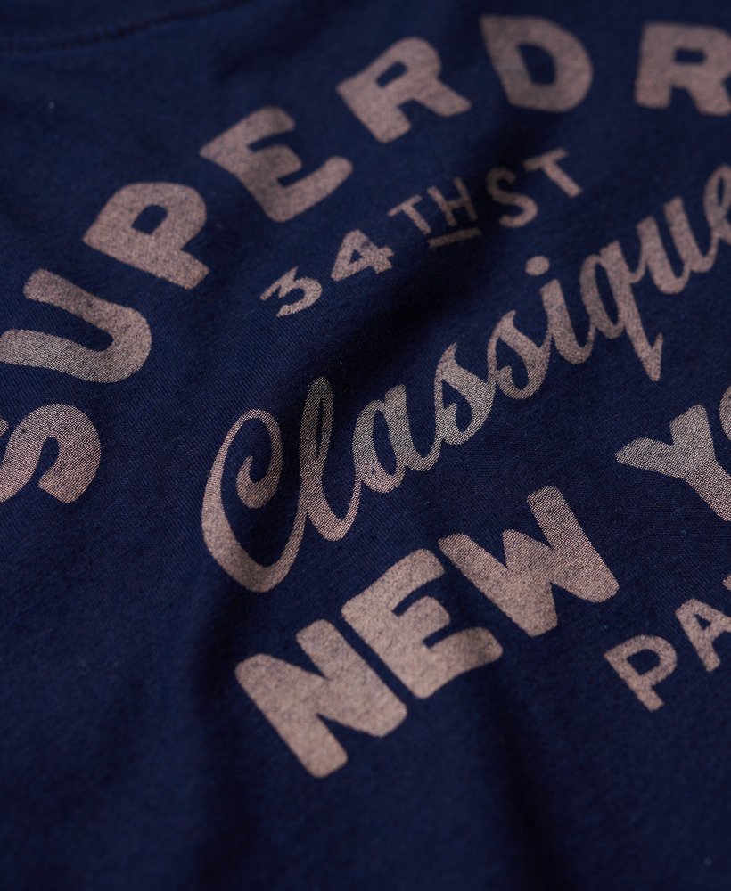 indigo workwear t-shirt met korte mouwen in diepblauwe denimwassing.