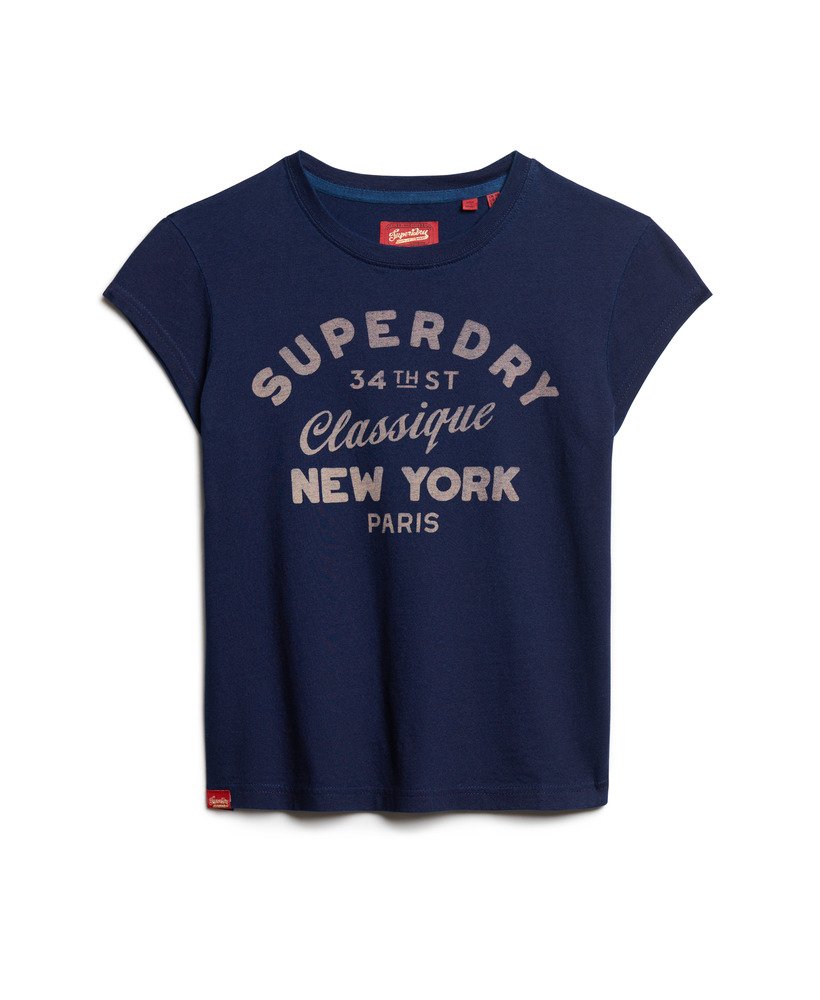 indigo workwear t-shirt met korte mouwen in diepblauwe denimwassing.