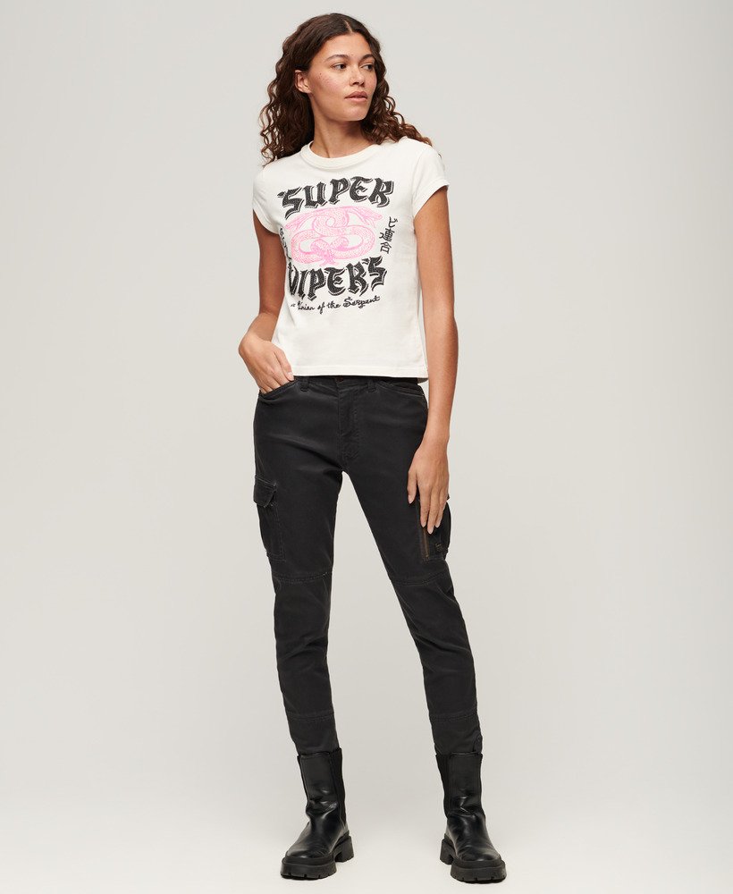 versierd poster t-shirt met korte mouwen in ecru