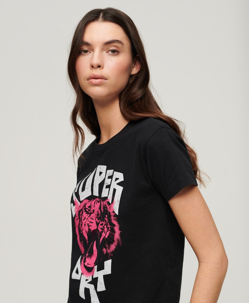 lo-fi rock graphic t-shirt in gitzwart