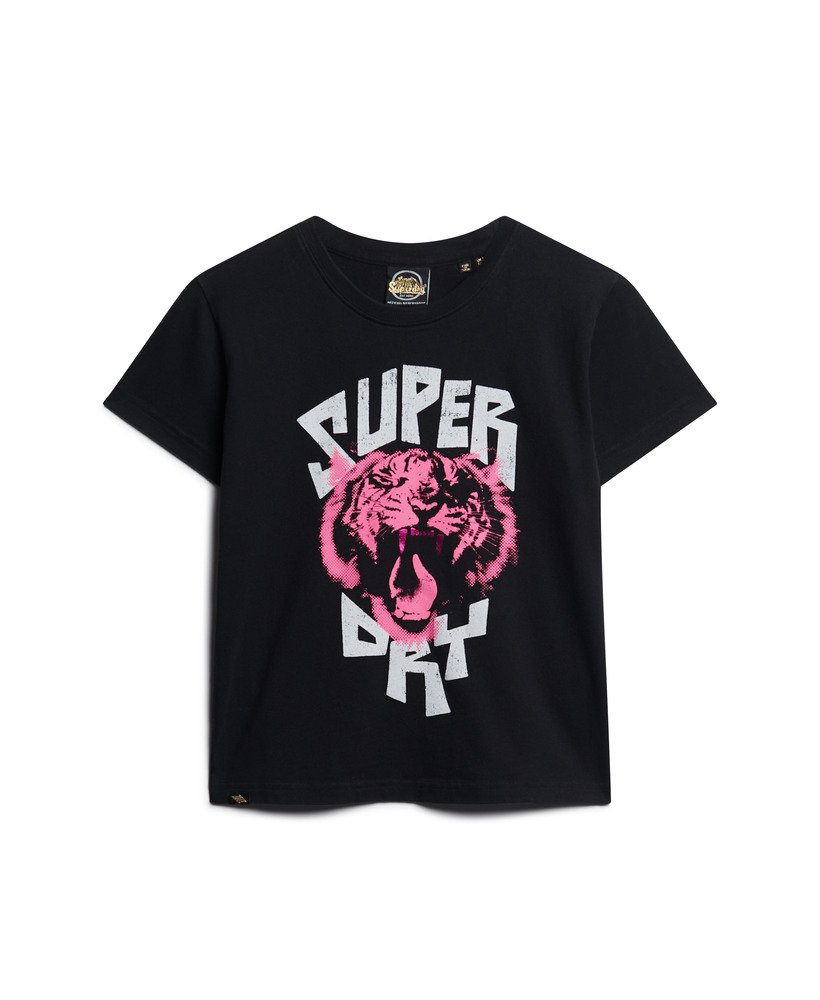 lo-fi rock graphic t-shirt in gitzwart