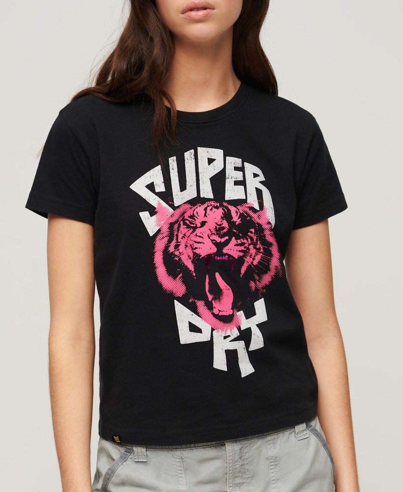 lo-fi rock graphic t-shirt in gitzwart
