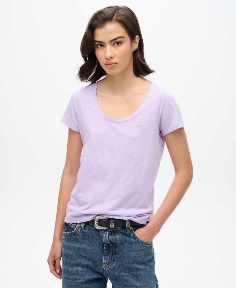 studios t-shirt met ronde hals in licht lavendelpaars