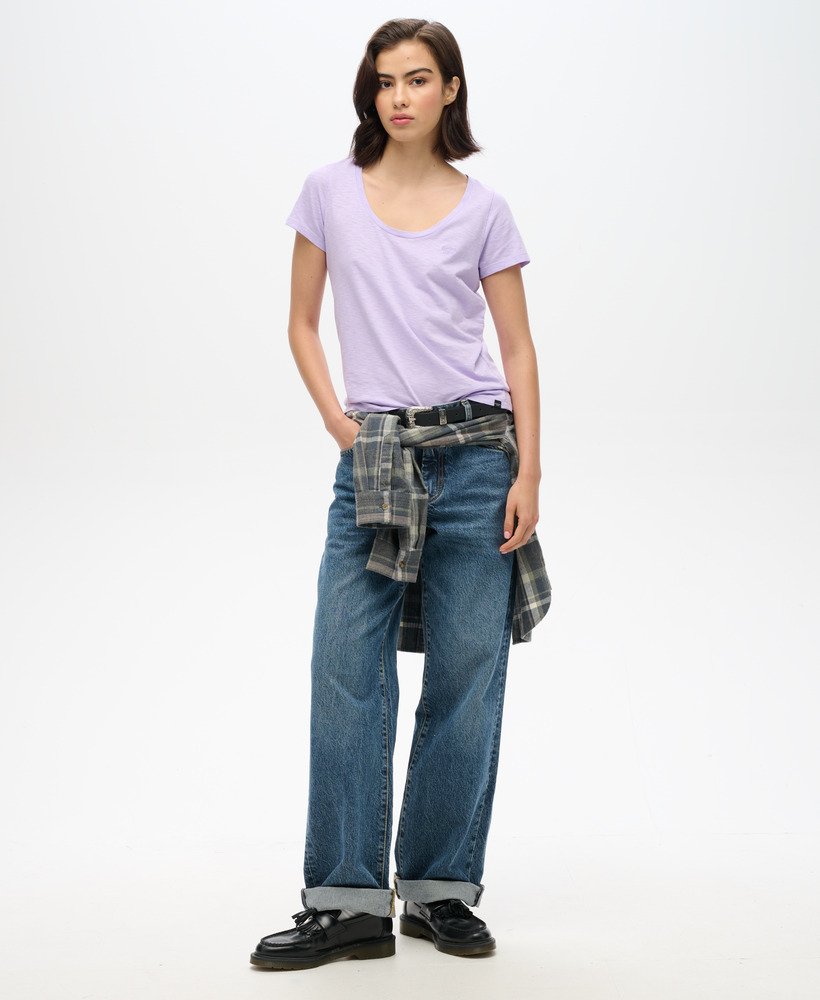 studios t-shirt met ronde hals in licht lavendelpaars