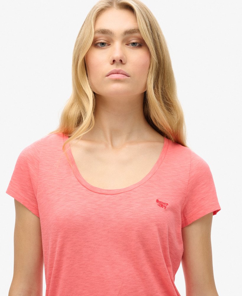 studios t-shirt met ronde hals in suikerkoraal
