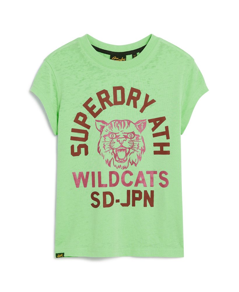 varsity burnout t-shirt in neo mint green