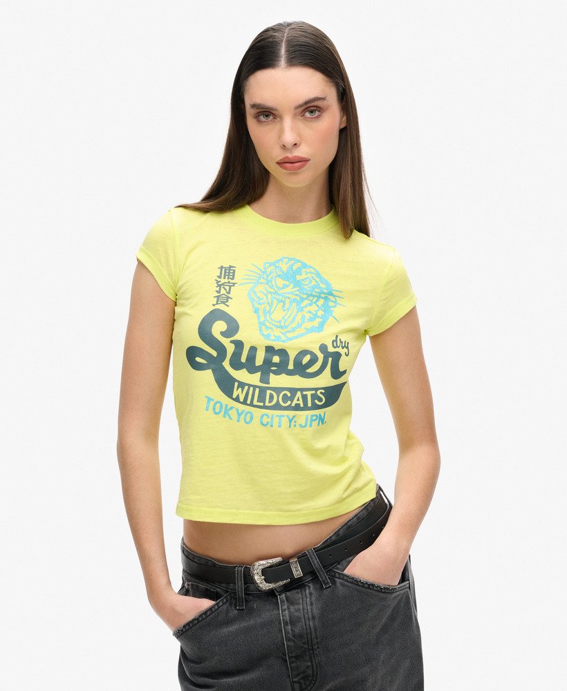 varsity burnout t-shirt in lemon tonic