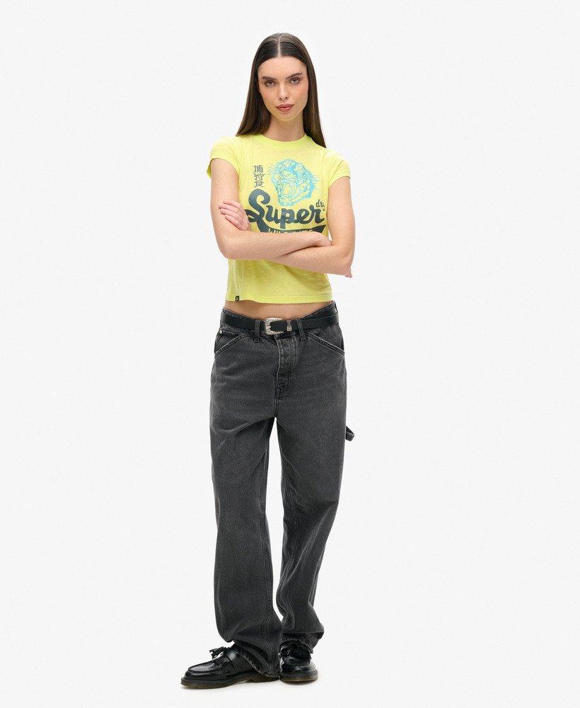 varsity burnout t-shirt in lemon tonic