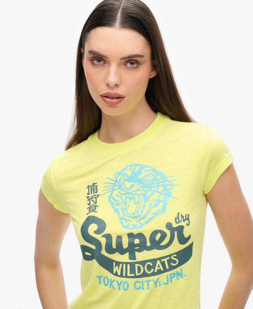 varsity burnout t-shirt in lemon tonic