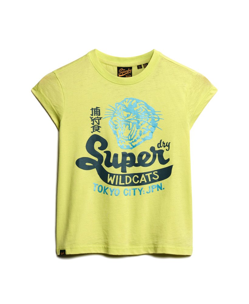 varsity burnout t-shirt in lemon tonic