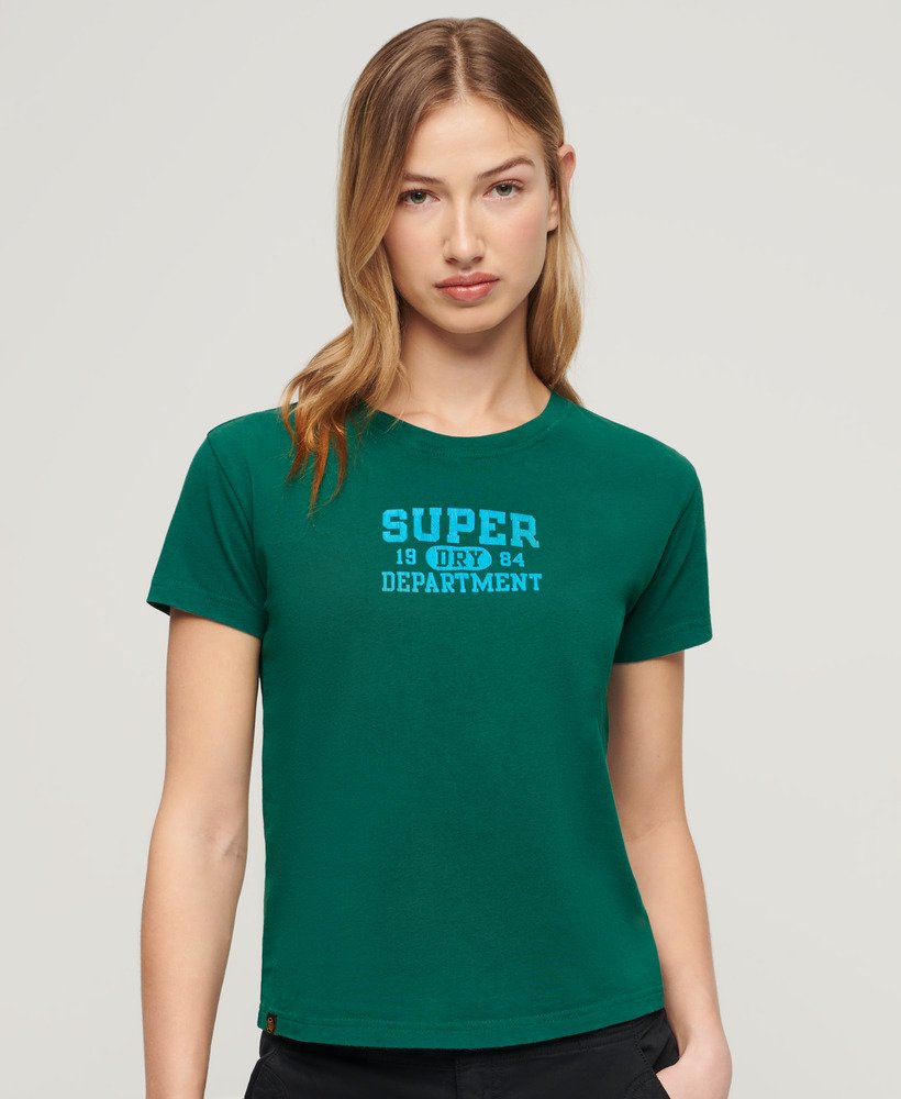 super athletics aansluitend t-shirt in stormgroen