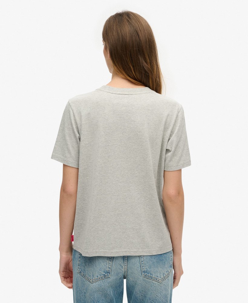 reissouvenir relaxed t-shirt in puimsteenbeige gemêleerd