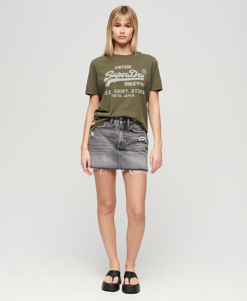 vintage logo heritage relaxed t-shirt in khaki marl