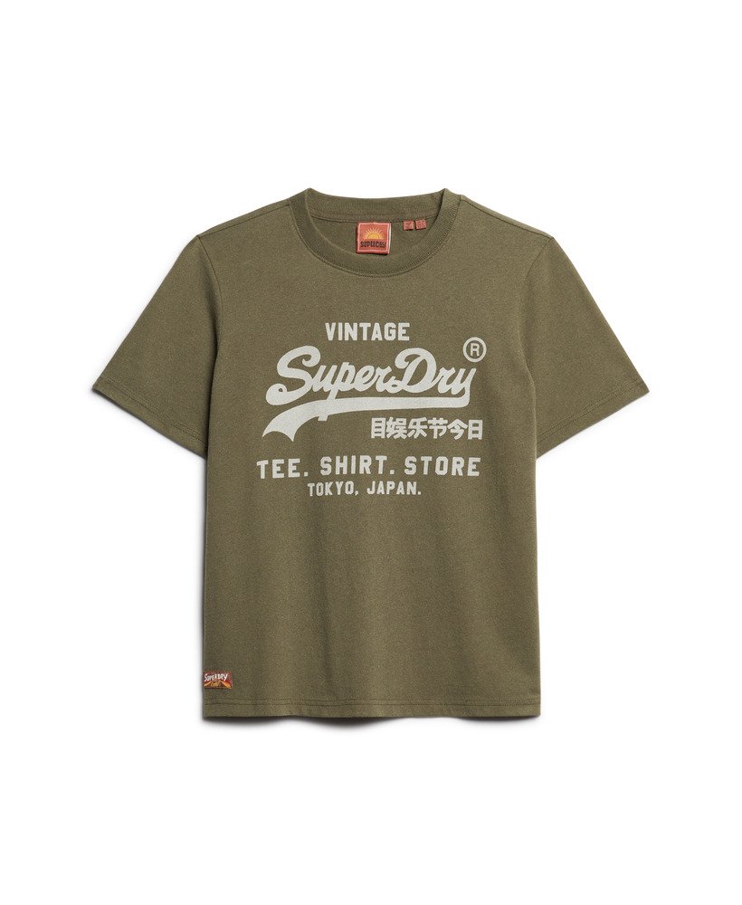 vintage logo heritage relaxed t-shirt in khaki marl