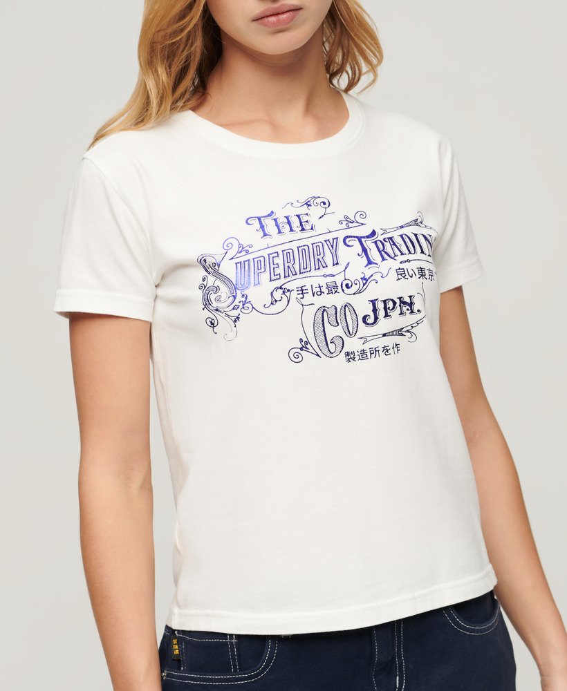 foil workwear getailleerd t-shirt in ecru