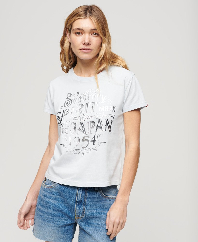 foil workwear getailleerd t-shirt in zeezoutblauw