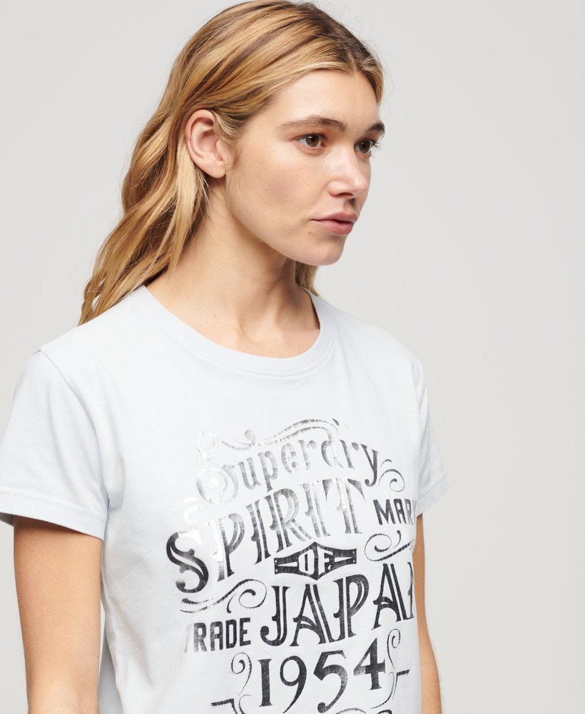 foil workwear getailleerd t-shirt in zeezoutblauw