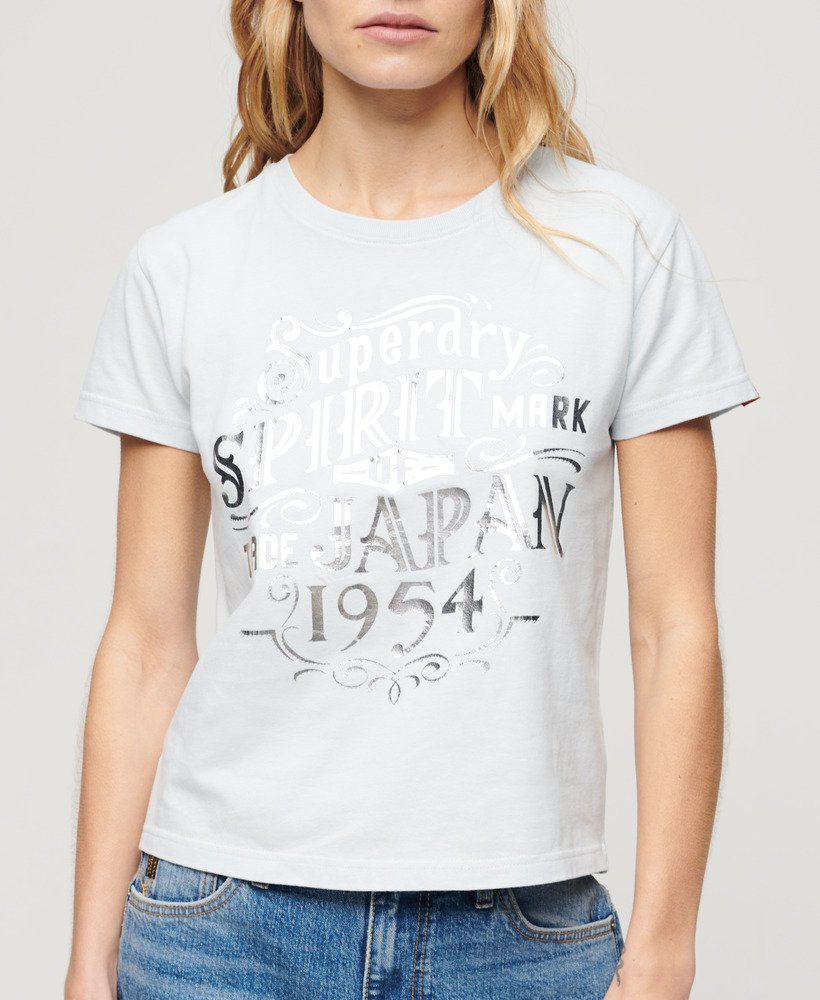 foil workwear getailleerd t-shirt in zeezoutblauw
