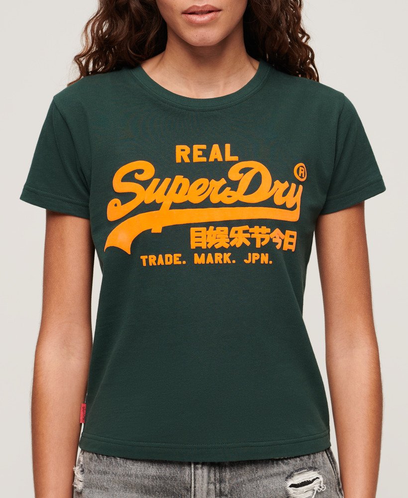neonkleurig getailleerd t-shirt in emailgroen.