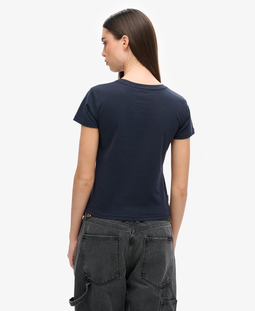neonkleurig t-shirt met grafische print in eclipse navy