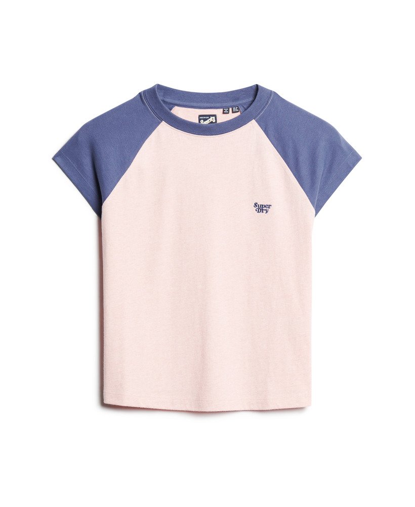 t-shirt met essential-logo van biologisch katoen in zachtrozemarineblauw.