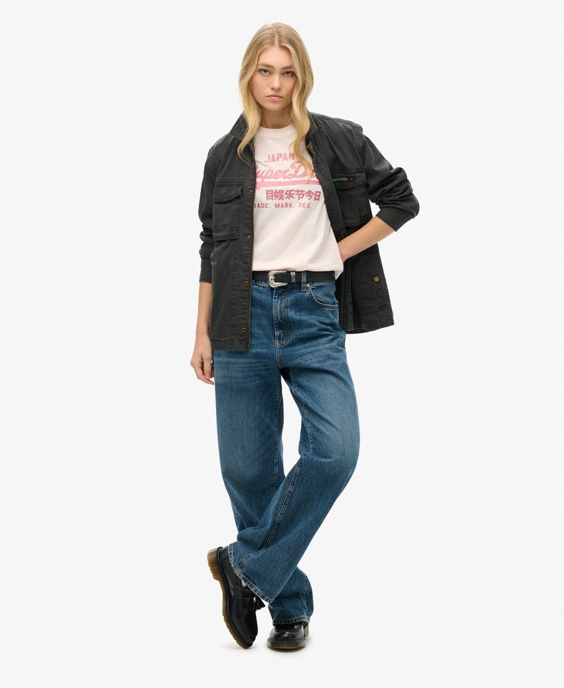 metallic logo relaxed t-shirt in mauve krijtroze