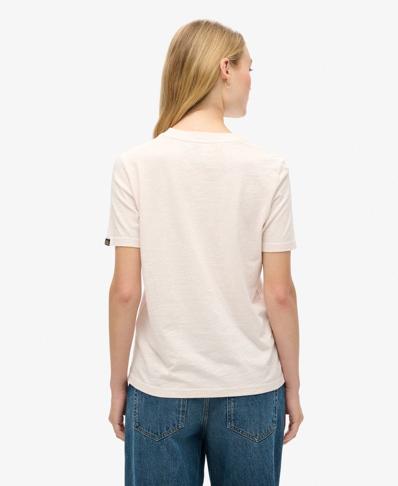 metallic logo relaxed t-shirt in mauve krijtroze