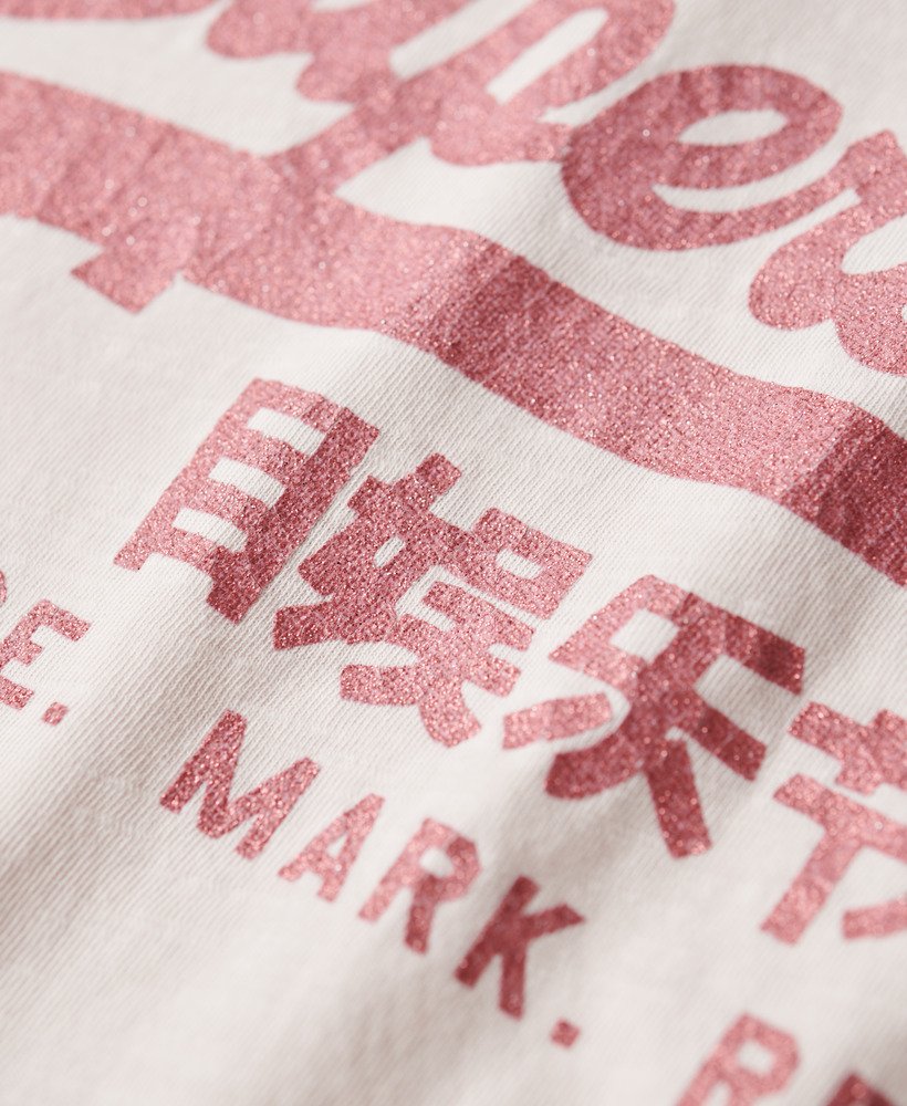 metallic logo relaxed t-shirt in mauve krijtroze