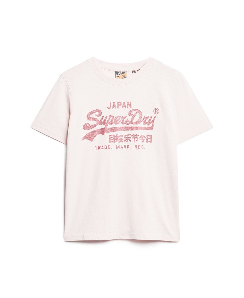 metallic logo relaxed t-shirt in mauve krijtroze