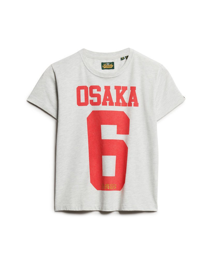 osaka graphic fitted t-shirt in ice marl