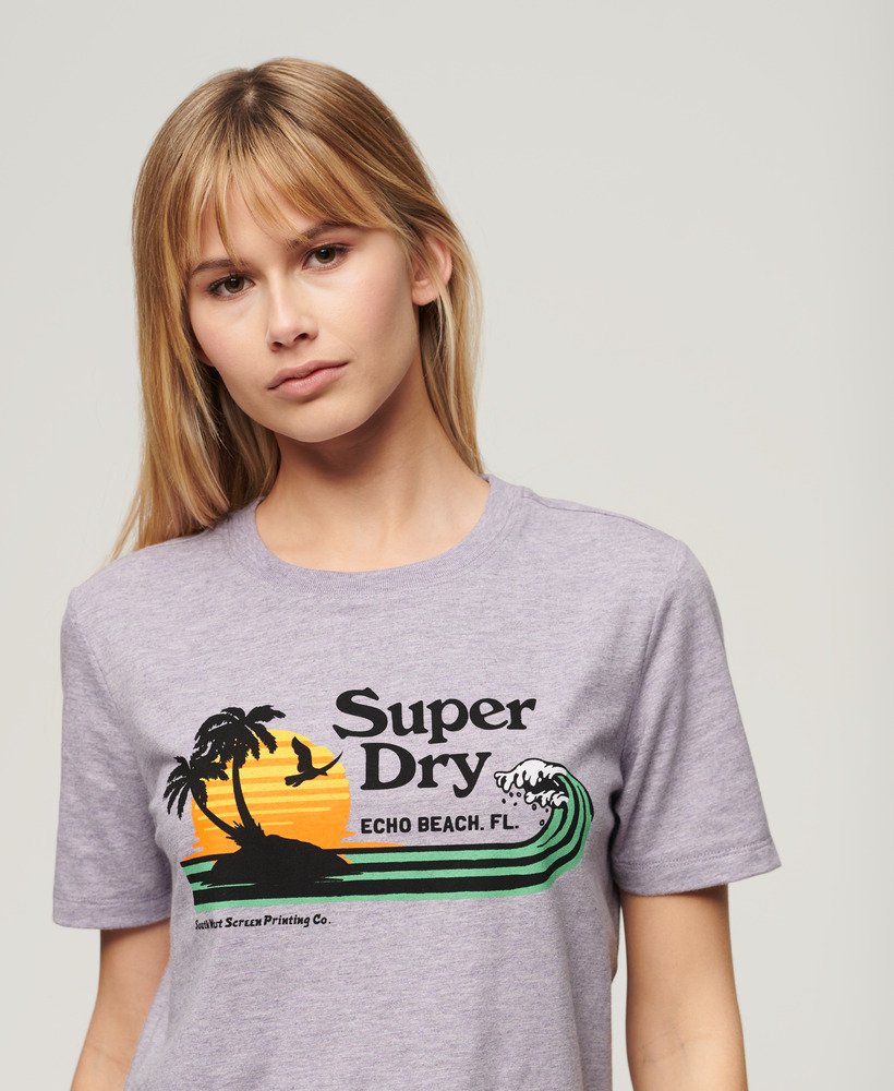 relaxed t-shirt met outdoor strepen in parma violet paars gemêleerd