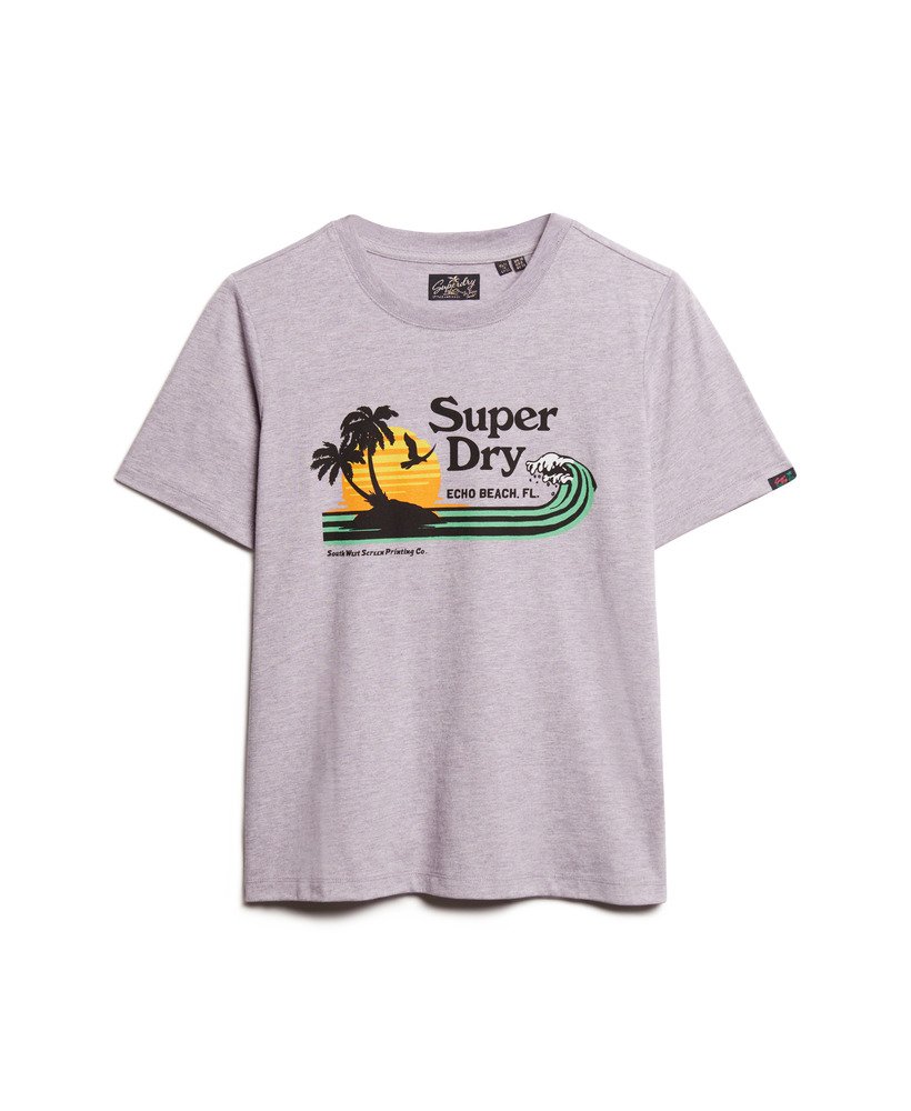 relaxed t-shirt met outdoor strepen in parma violet paars gemêleerd