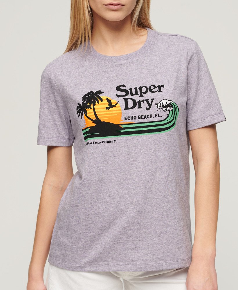 relaxed t-shirt met outdoor strepen in parma violet paars gemêleerd