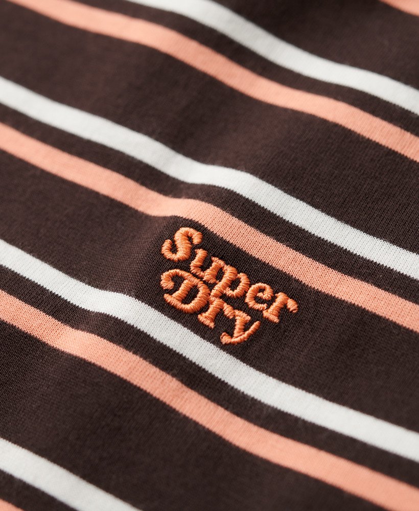 essential logo getailleerd t-shirt met strepen in bison black stripe